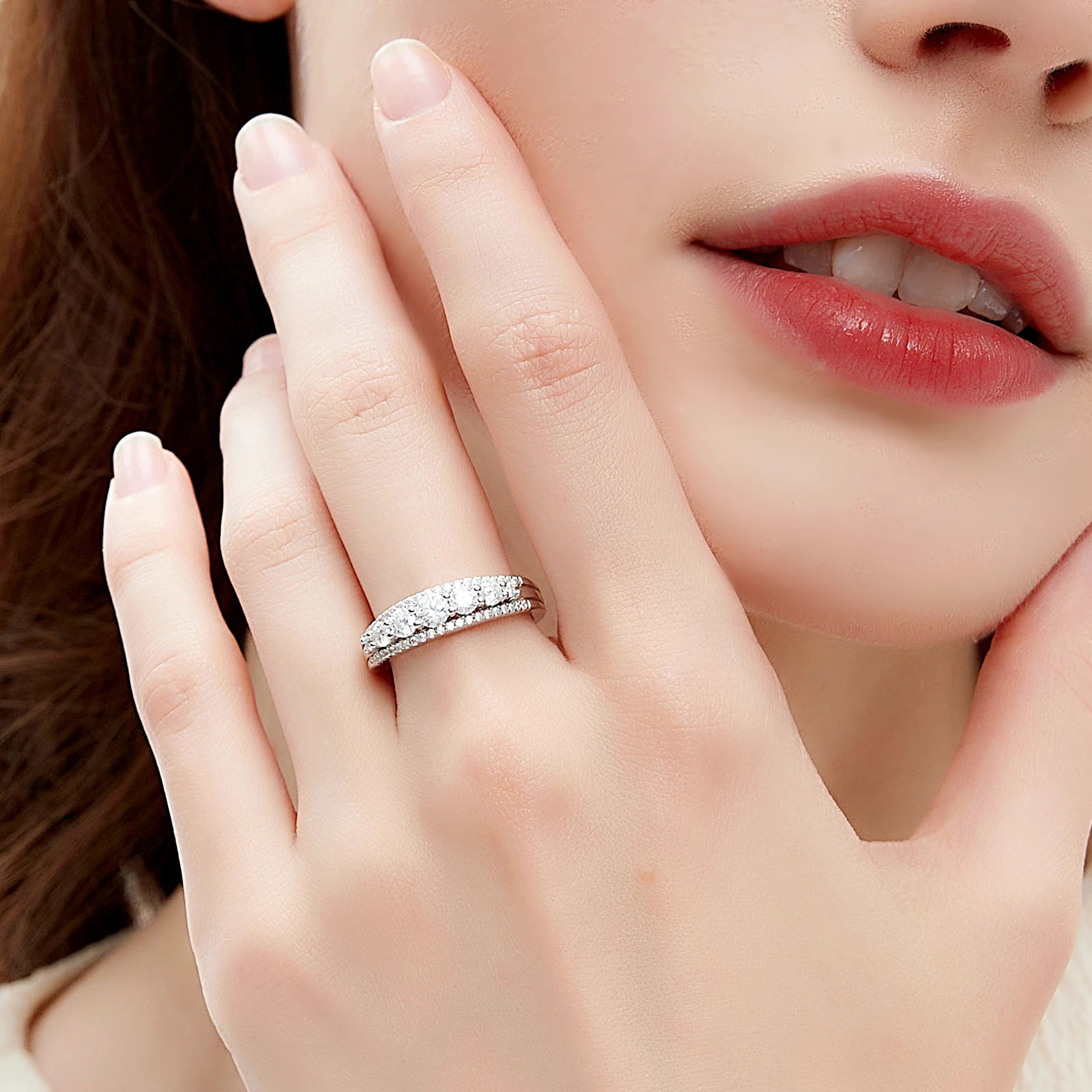 she Wedding Rings for Women Original 925 Sterling Silver Band Brilliant Engagement Ring Jewelry 250213