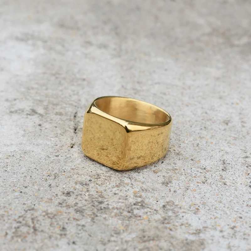 Biker Punk Style Rings for Men Stainless Steels Width Signet Square Finger Fashion Brand Jewelry Accessories Whole SaleXJ250219