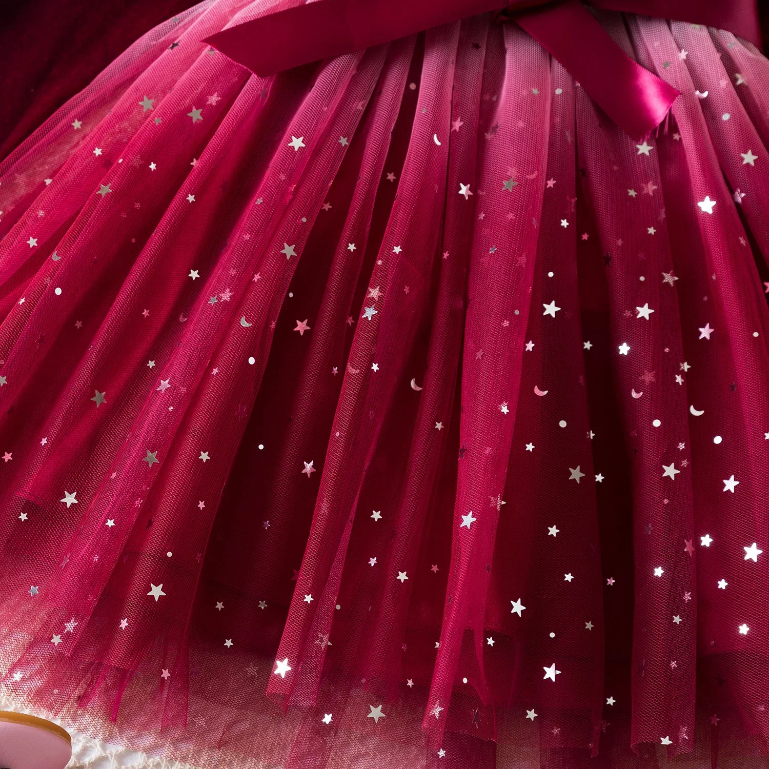 Girls Dress Autumn Winter Long Sleeve Bow Sequin Princess Dress 3-8 Yrs Kids Christmas Birthday Party Year Costume 250219