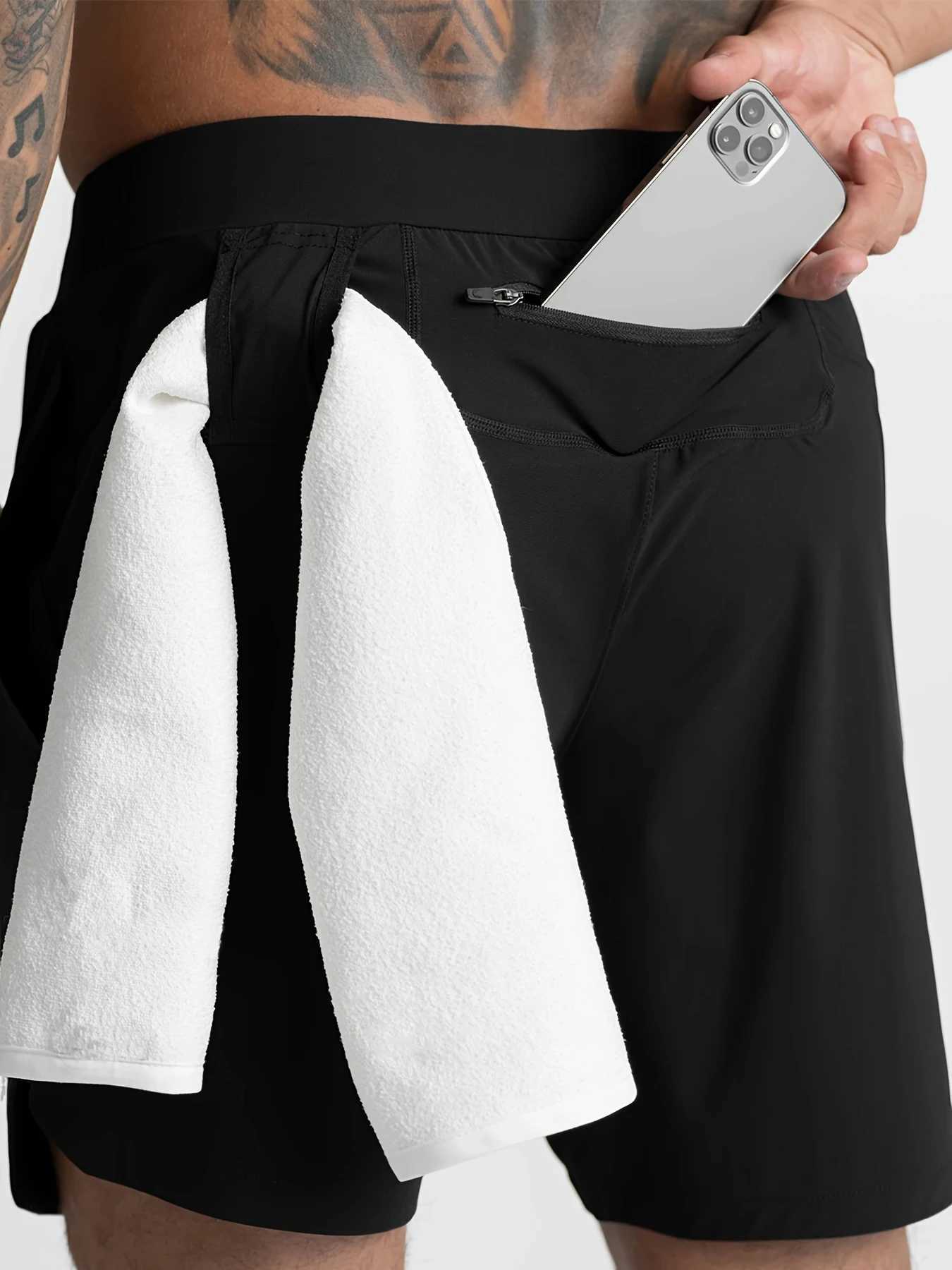 DK-887Mens shorts single woven quick dry solid color running fitness sports casual American fifth pants W250219