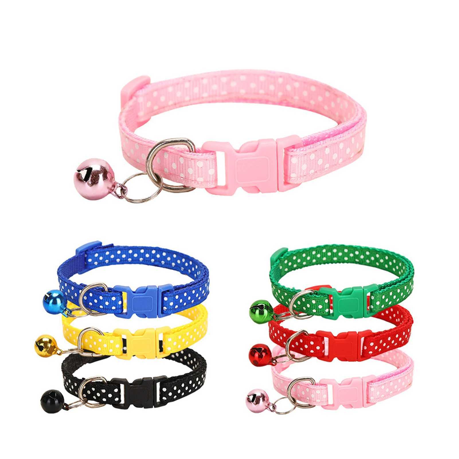 Cute Bell Collar For Cats Dog Collar Teddy Bomei Dog Cartoon Funny Wave Point Collars Pet Bell Collar Home Pet SuppliesXJ250218