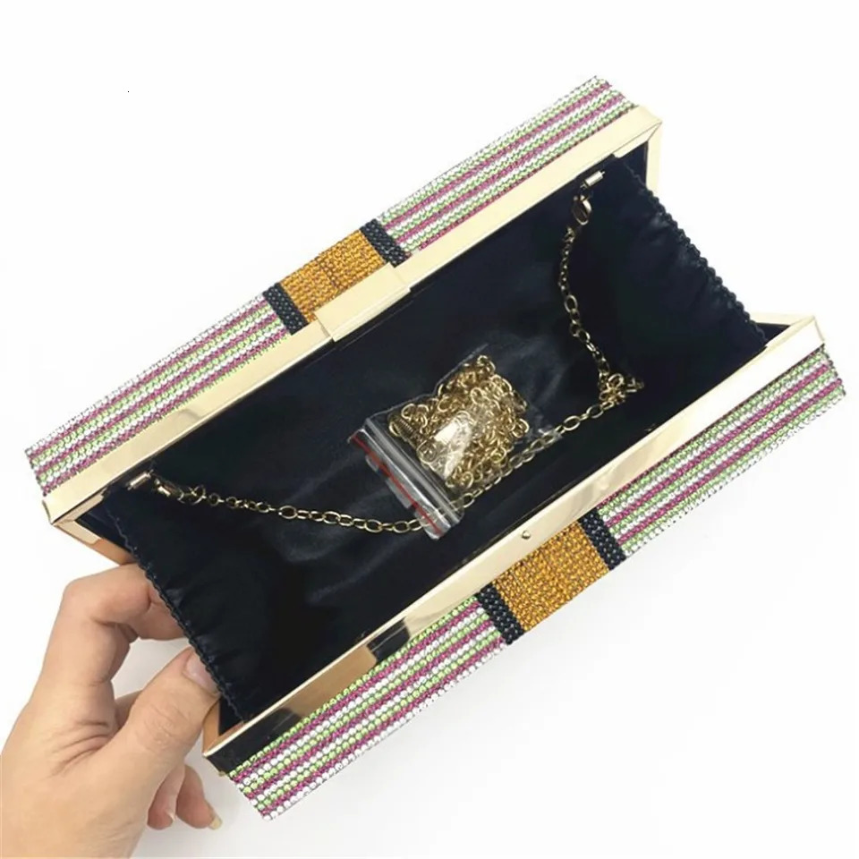 Bling Rhinestone Evening Purse Crystal Diamond Women Dinner Bag Clutch Fashion Banquet Wedding Party Shoulder Handbags Money 250218
