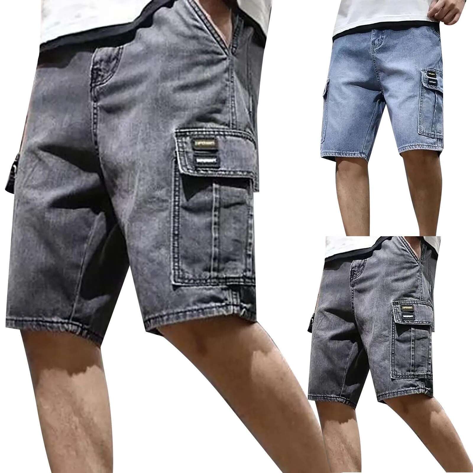 Men's Solid Color Designer Denim Shorts Korean Version Trendy And Fashionable Men's Shorts Medium Size Five Point Sports Work Pants For Summ