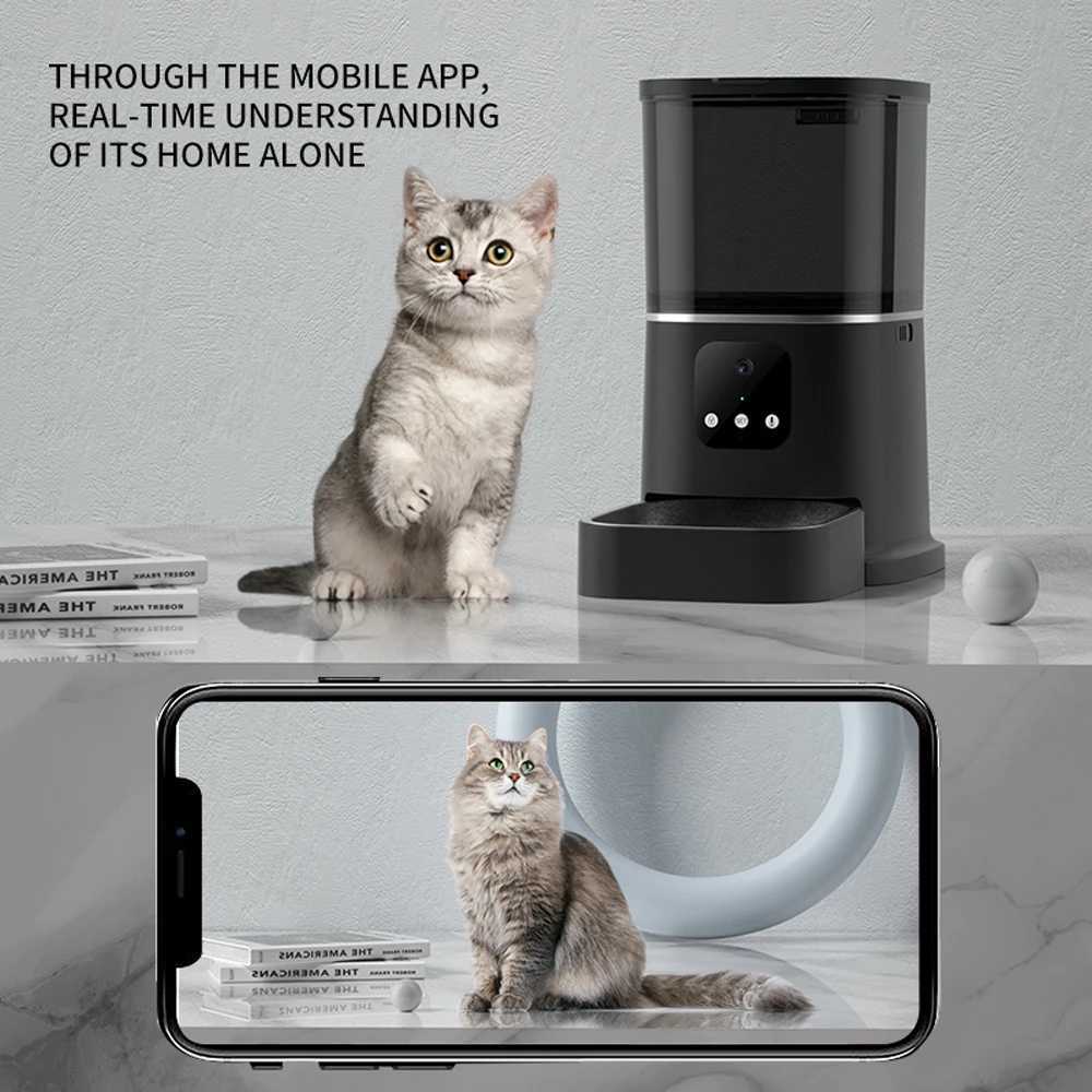 Dog Feeders 3L 6L Large Capacity Automatic Pet Feeder Smart APP Remote Timing Control Cat Dog Bowl Food Dispenser With Camera WIFI Recording H250218