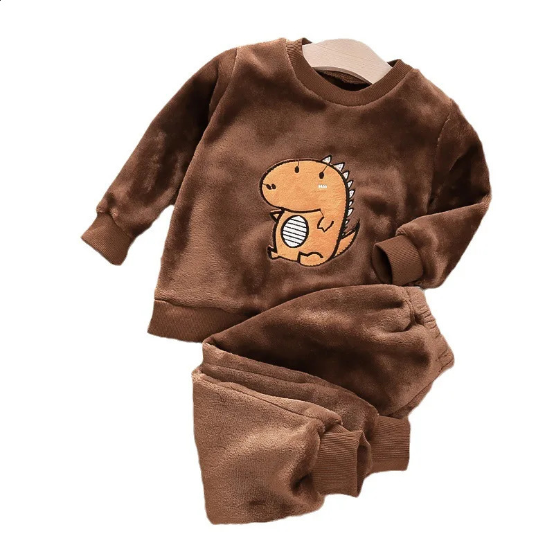 Autumn Winter Baby Clothes Children Sleepwear Girls Fashion Cartoon Long Sleeve Top Pants Toddler Boys Costume Kids Pajamas 250218