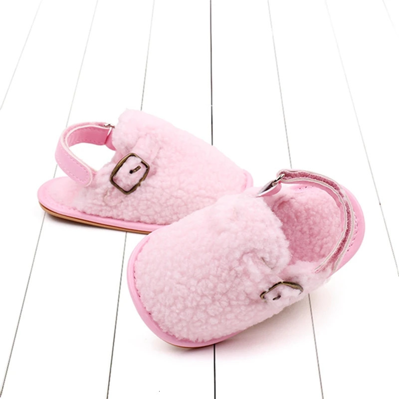 Cute Cartoon Animal Baby Slippers Cozy Fleece Anti-Slip Soft Sole Indoor Shoes for Infant Toddler First Walkers 250219