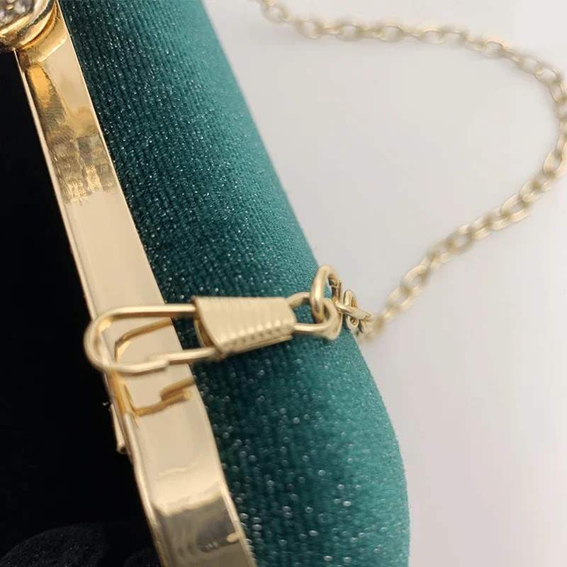 y n Women Evening Bags Green Clutch Purse Shoulder Two Chains Wedding Party Female Handbags Vintage Crossbody Bag 250218