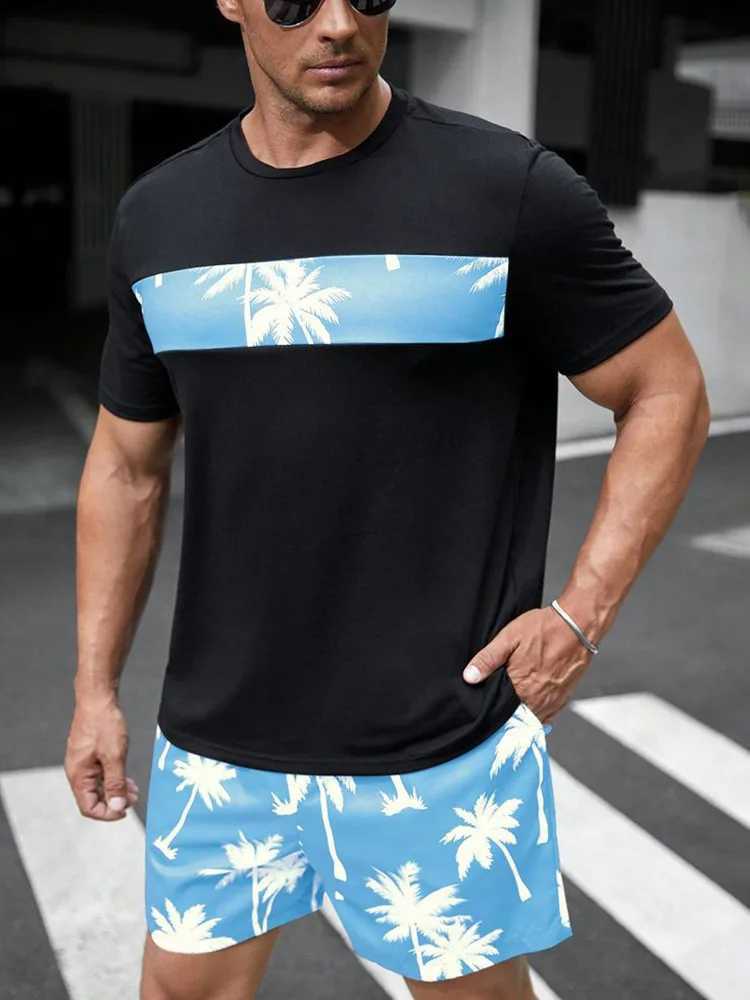 Street City Fashion T-shirts Daily Outdoor Beach Shorts Mens Short-sleeved T-shirts And Shorts Sets Summer 3D Print Mens SetsXJ250218