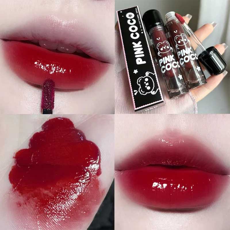 Juice Black Red Lip Gloss Mirror Glass Water Light Clear Lip Glaze Waterproof Non Stick Cup Liquid Lipstick Nude Lip Tint MakeupW250219