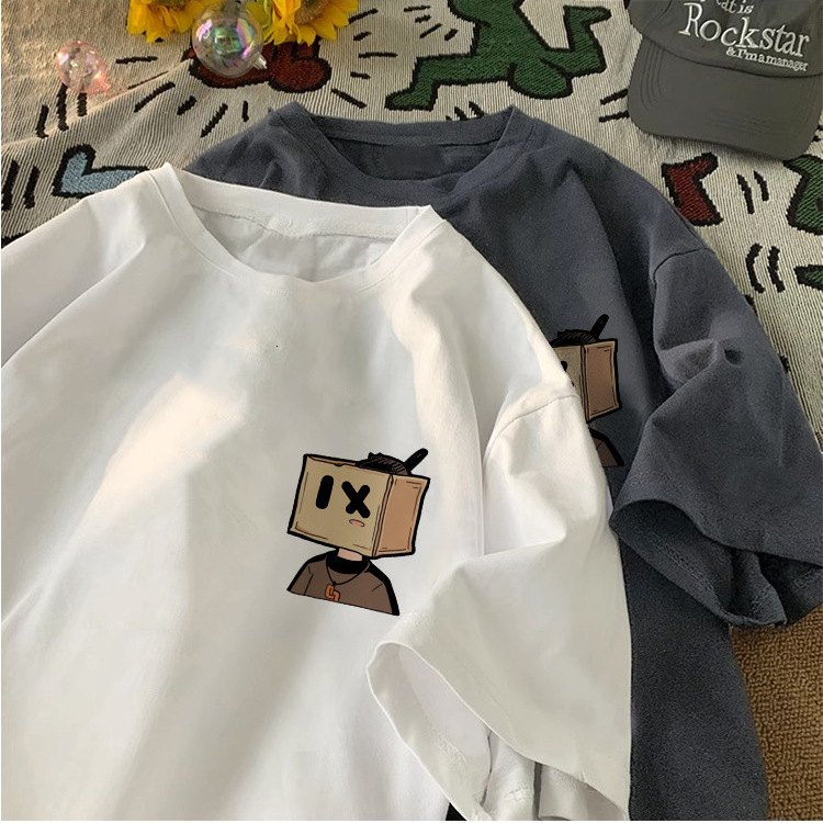 260G Pure Cotton Summer New Personalized Short Sleeved T-shirt For Men American New Fashion Design Loose And Casual White Youth Outdoor Sports Half Sl