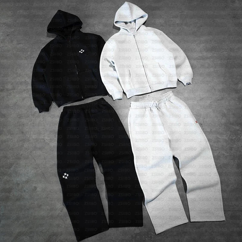 Streetwear Zip Hoodie Y2K Clothes Pants Harajuku Gothic Hip Hop Graphic Print Oversized Hoodie Sweatshirt Mens Womens Clothing 250218