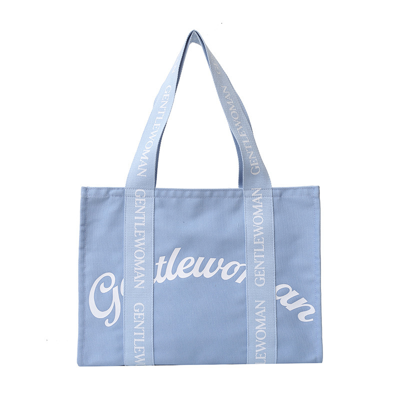 Thai niche Gentle Woman canvas women's 2025 letter printed tote bag, large capacity shoulder bag #swissmilitary