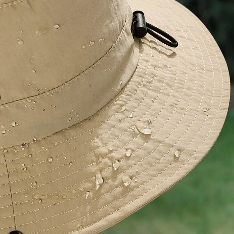 Waterproof Bucket Hat for Women 6cm Brim Sun Foldable Hangable Outdoor Hiking Camping Panama Caps Quick Drying Basin Cap 250117