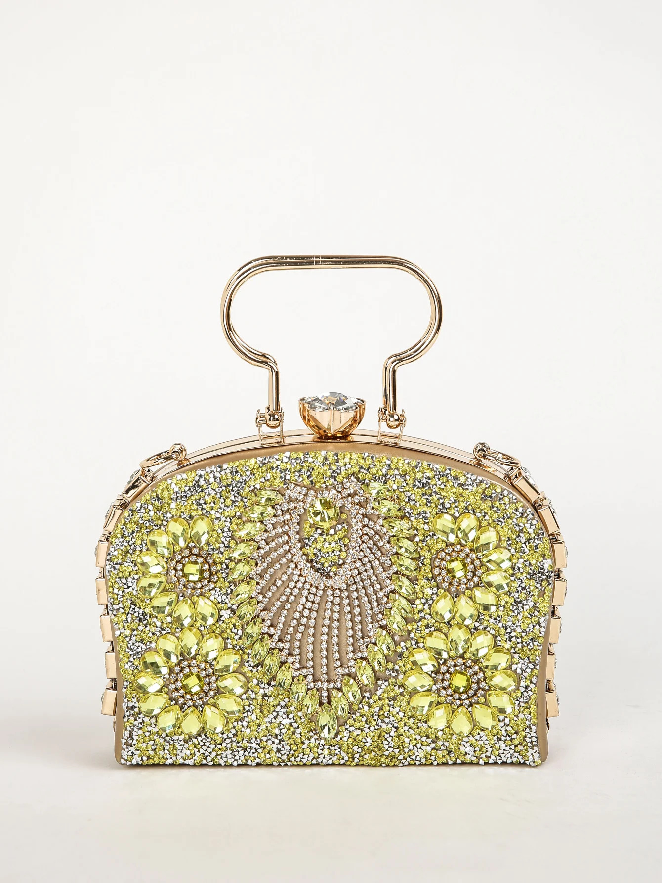 1PC Blue Glitter BlingShiny GlamorousElegantExquisite Small Rhinestone Decor Boxy Evening Bag 250218