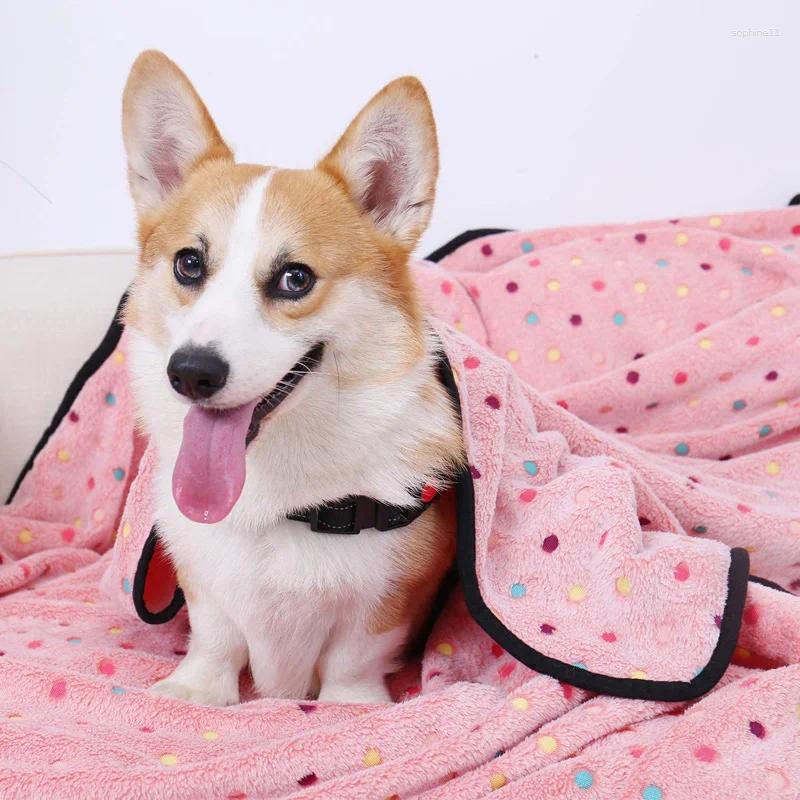 Update Soft Fluffy Pet Blanket Cute Dot Pattern Cozy Warm For Cat Dogs Bed Small Large Mat Cover Supplies