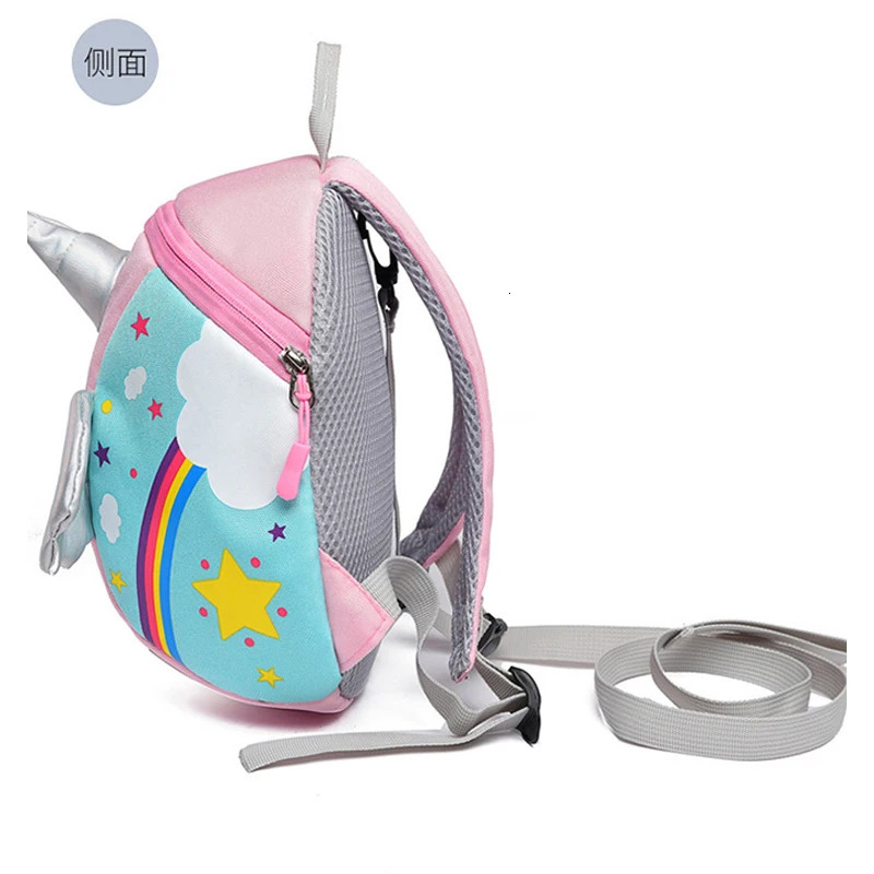 Toddler Harness Backpack LeashCartoon Angel Unicorn Baby Harness Backpack 1-5Year Boy Girl Babies with Anti Lost Bag Cute Wing 250219