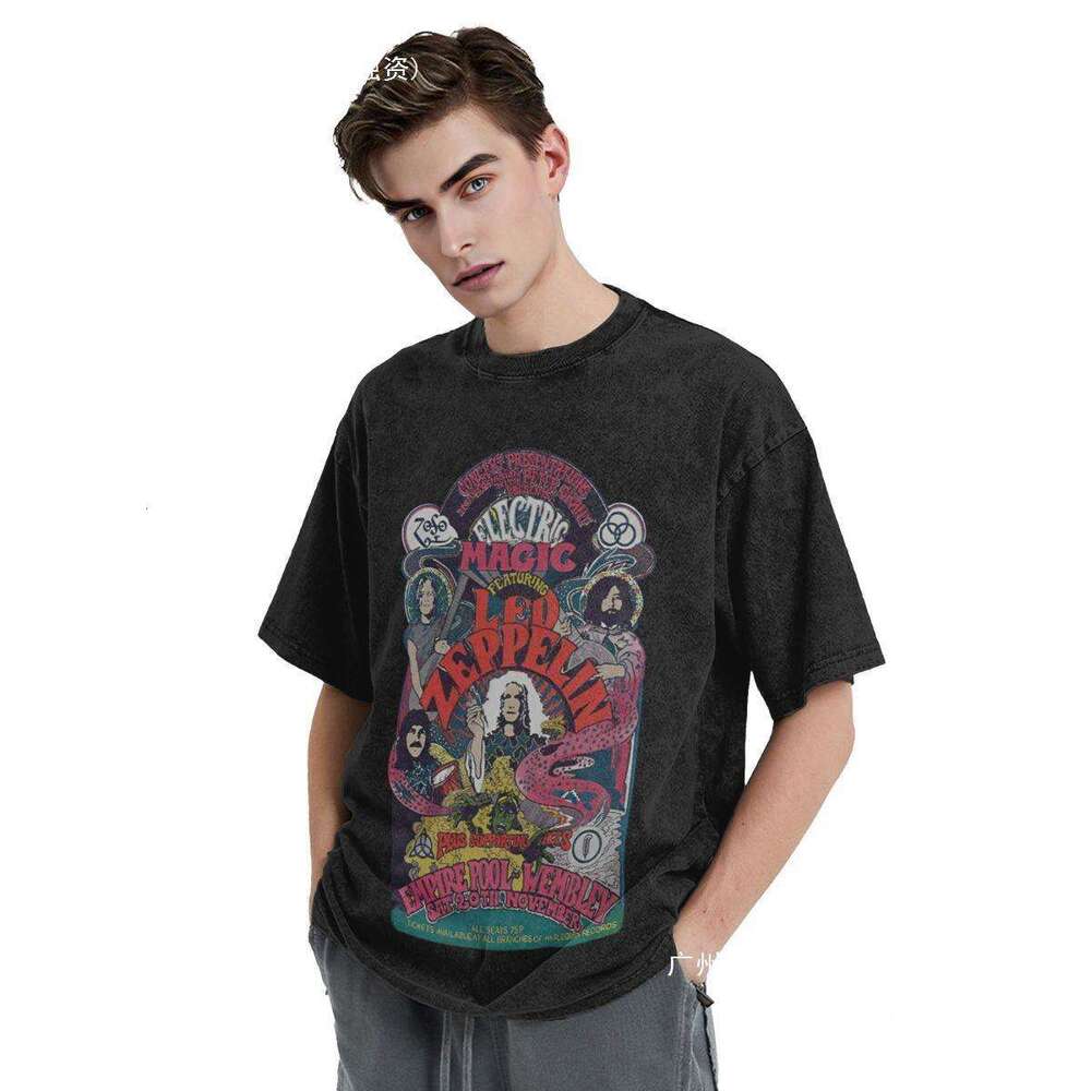 Heavy Metal Music Band Washed T Shirt Streetwear Vintage T-S