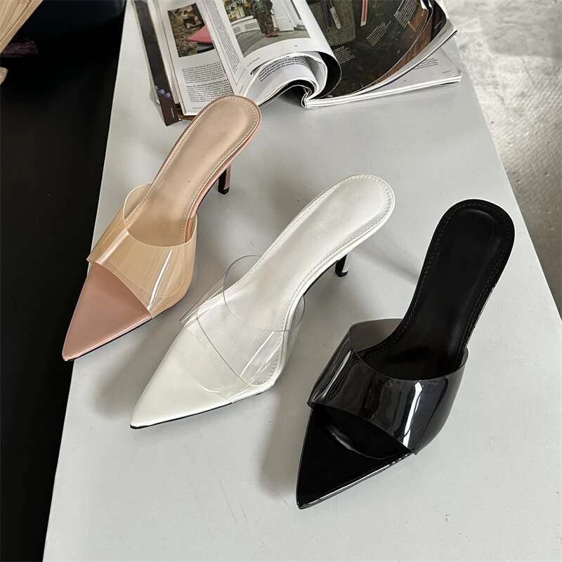 2025 New Summer PVC Transparent Candy Women Slippers Sandals Fashion Mule Beach Slides Shoes atos Mujer