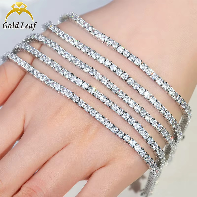 Goldleaf Hot Sale Sterg Sier Bracelet Tennis Necklace 3-5mm D VVS Moissanite Chain
