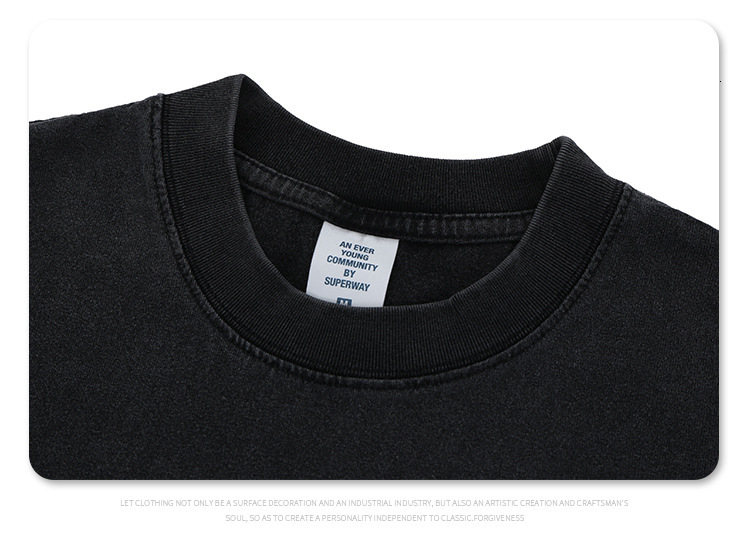 Men's Summer 2025 New American Retro Fashion Designer T-shirt Double Yarn Fabric Washed Round Neck Casual Short Sleeve T-shirt For Men And Women