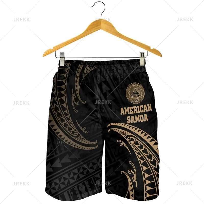 Men's Shorts New Vintage 3D Samoa Emblem Printed Beach Shorts Fashion Streetwear Board Shorts Unisex Cool Swimming Shorts Men Swimming Trunks z25