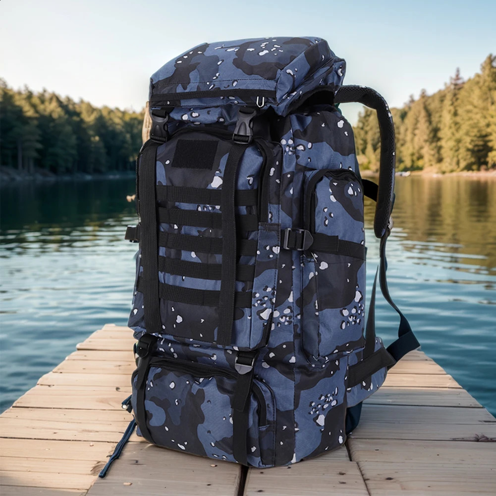 80L Mountaineering Backpack 600D Oxford Cloth Climbing WearResistant Mountain Rucksack for Outdoor Sports y250118