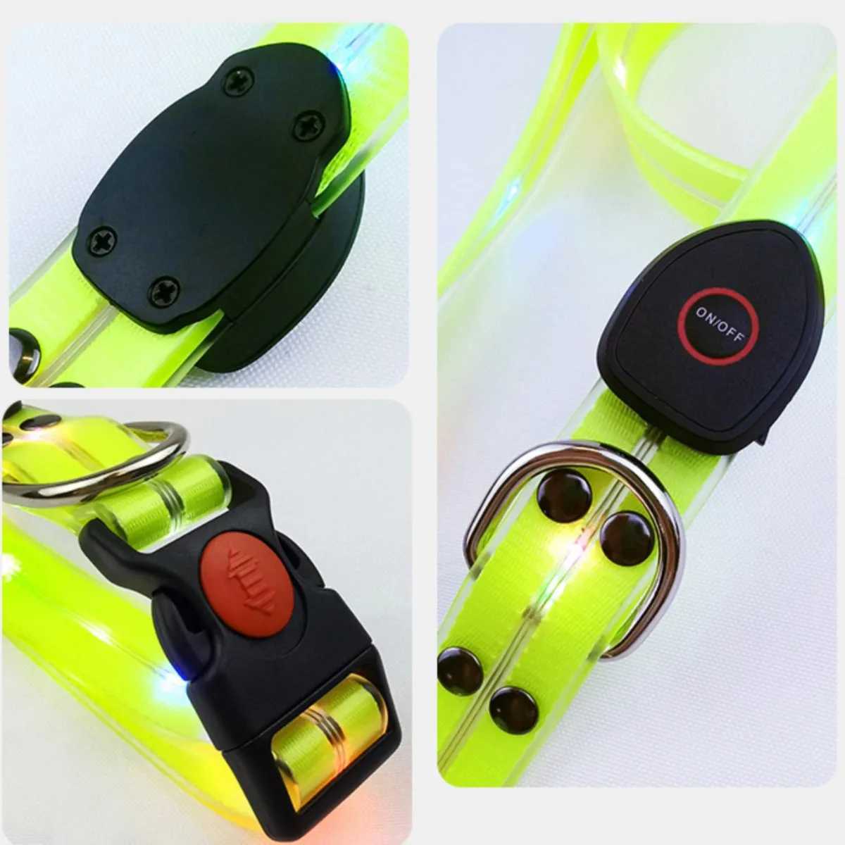 New Adjustable Led Glowing Pet Dog Collar PVC Waterproof Anti Dirty Easy To Clean for Big Small Dogs Puppy Cat Luminous Collar W250219