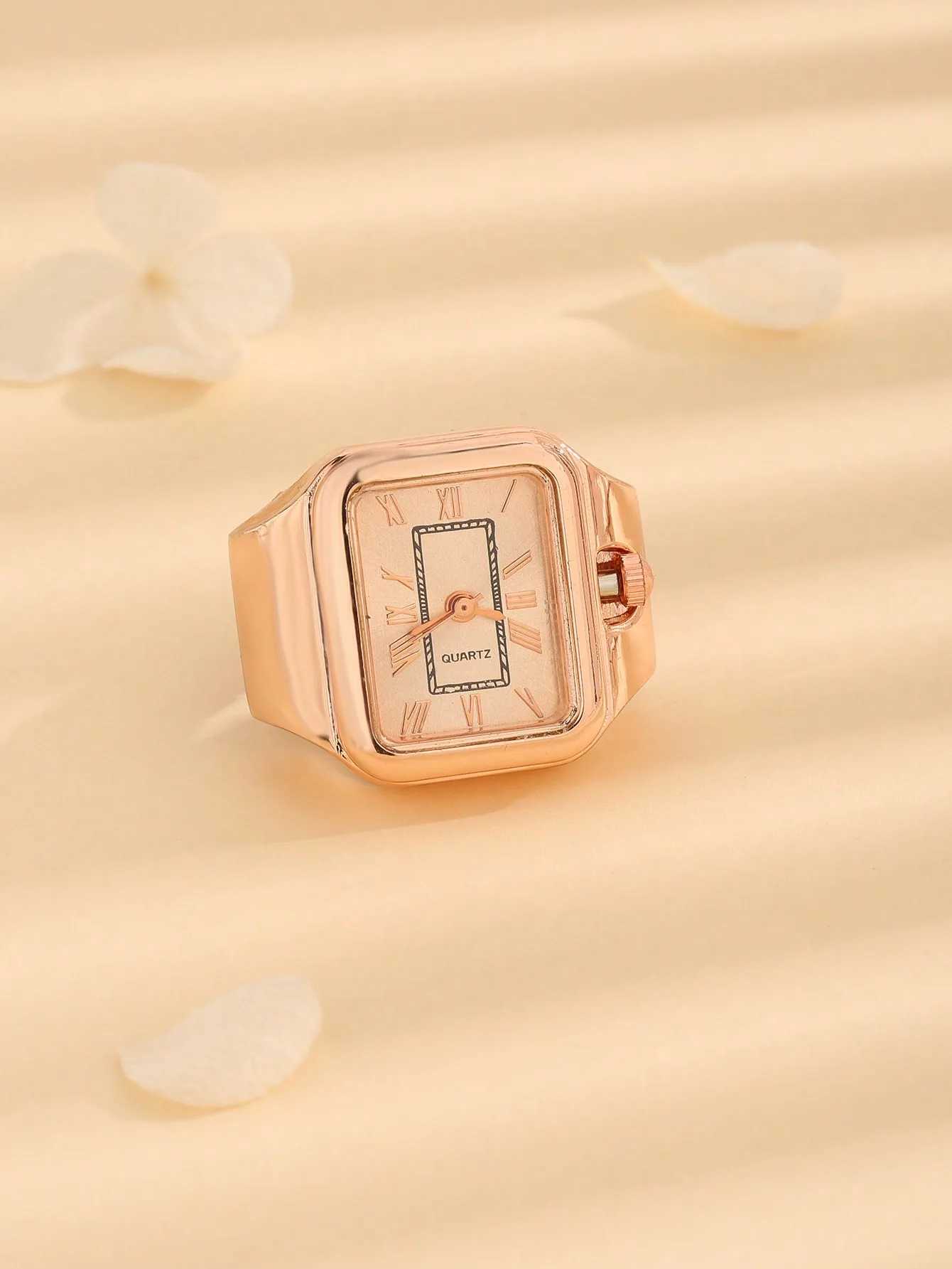 3pcs Fashion Ring Roman Numerals Design Quartz Watch For Women MenXJ250219