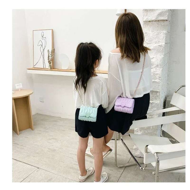 Ddmyshoesvip Kids Girls Cute Pink New Arrival Children Princess Heart Lock Shoulder Baby Mini Bags Photograph Props