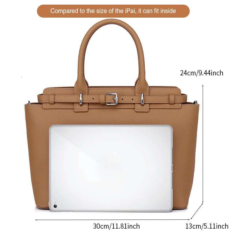 Genuine Leather Tote Bag For Women,Large Capacity, Style With Detachable Shoulder Strap,Fashionable Handbag & Purse