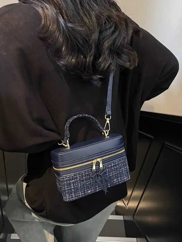 Advanced sensory handheld luggage for women fashionable PU leather luxurious mini cross shaped bag womens spring handbag Y250218