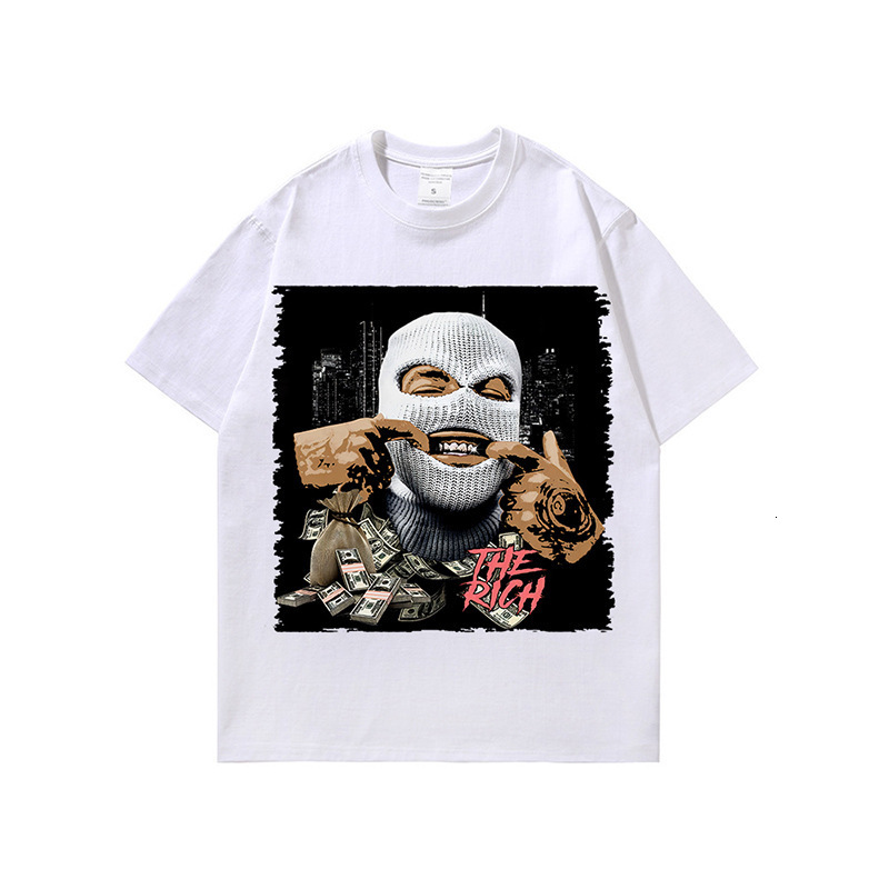 Summer New American Oil Painting Retro Washed Short Sleeved T-shirt Designer T-shirt For Men And Women Fashion Street Hip-hop Couple Short Sleeved Shi