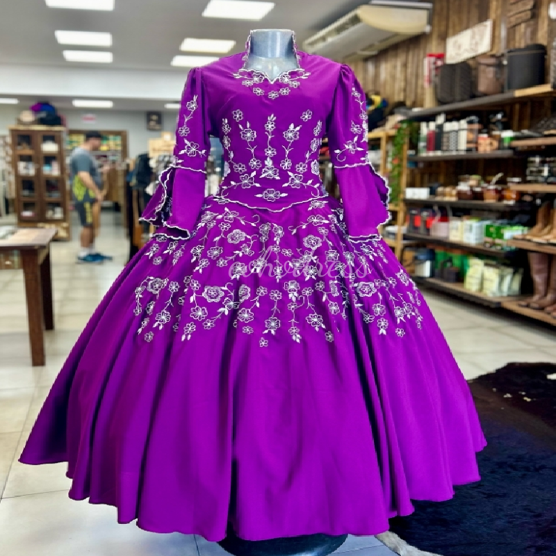 Carnival Women's Purple Evening Dress 2025 Civil War Steampunk Prom Dress Embroidery Flamenco Formal Occasion Party Robe De Mariee Long Sleeve Ve