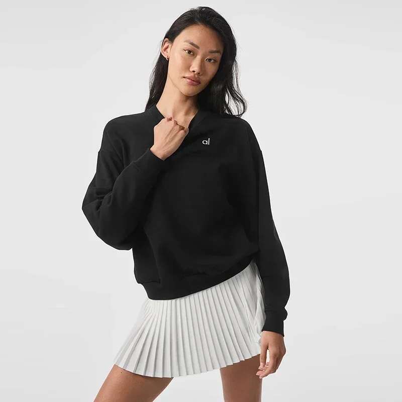 Yoga Women's Solid Color Ribbed Round Neck Hooded Sweatshirt Autumn And Winter Men's Loose High-Quality Top Casual Sports Pants