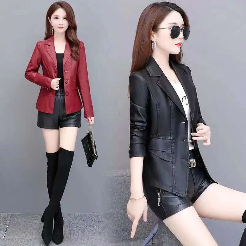 Women's Short Cotton Thickened Suit 2024 New Autumn and Winter Slim Fit Slimming Leather Jacket Women