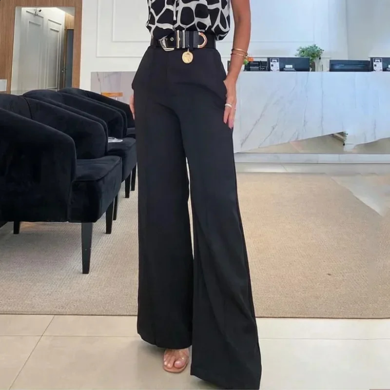 Halter Vest Top Cuffed Pants Set Women Elegant Pant Sets Two Piece Suit Single Breasted High Waist Trousers Suits Pockets 250218