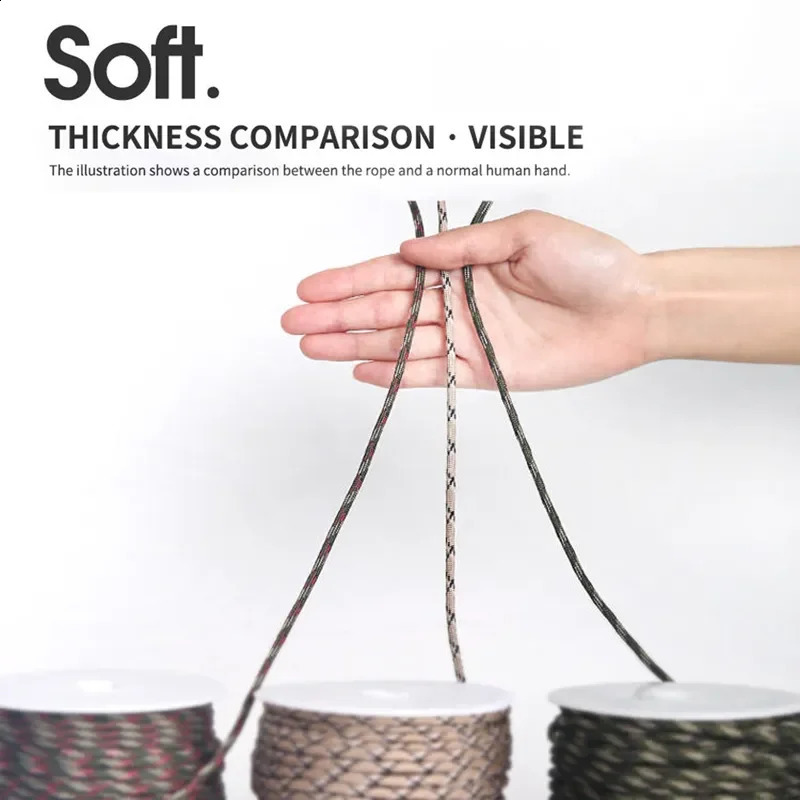 7 Cores 550 Paracord Cord 5 8 16 31 M Dia4mm For Outdoor Camping Survival Lanyard Parachute Rope Hiking Tent Accessories 250213