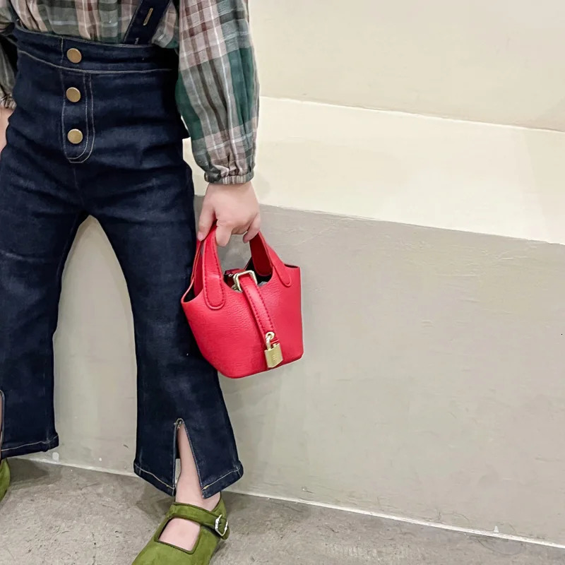 Children messenger bag bucket bag princess handbag crossbody bag kids bags for girl bags 250219