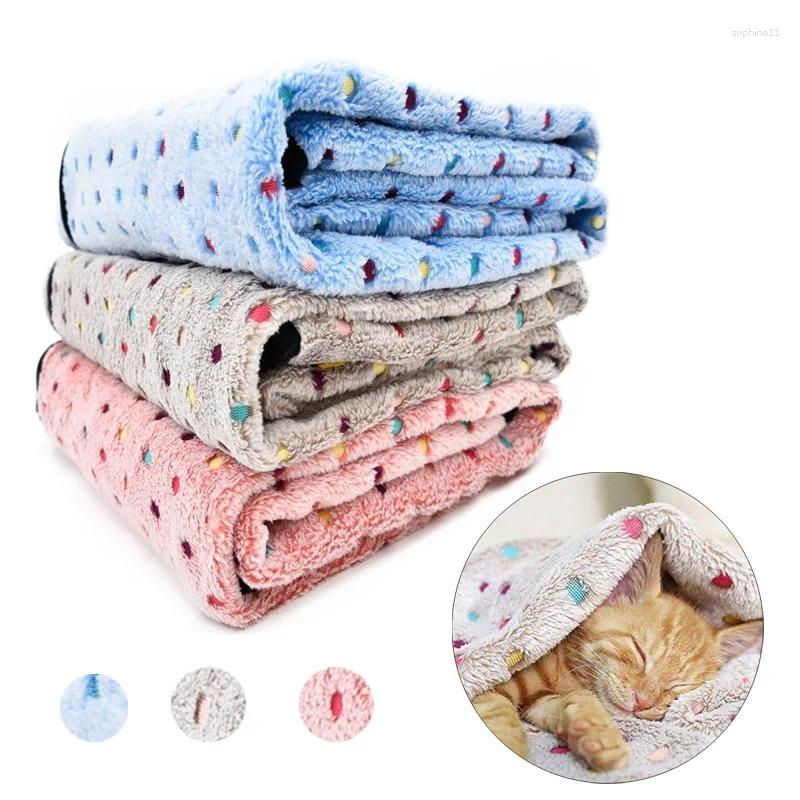Update Soft Fluffy Pet Blanket Cute Dot Pattern Cozy Warm For Cat Dogs Bed Small Large Mat Cover Supplies