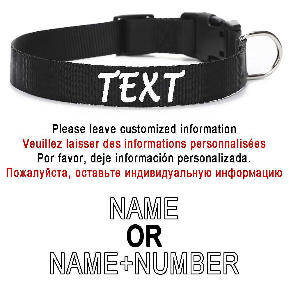 Personalized Dog Collar Custom Pet Customized ID Collar Name and Phone Number Nylon Necklace Small Medium Large Accessories W250219