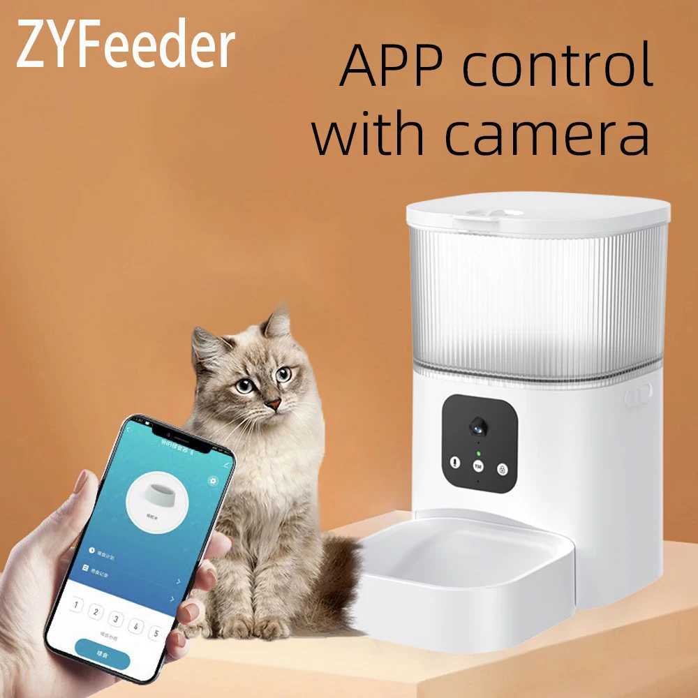 Dog Feeders 3L 6L Large Capacity Automatic Pet Feeder Smart APP Remote Timing Control Cat Dog Bowl Food Dispenser With Camera WIFI Recording H250218