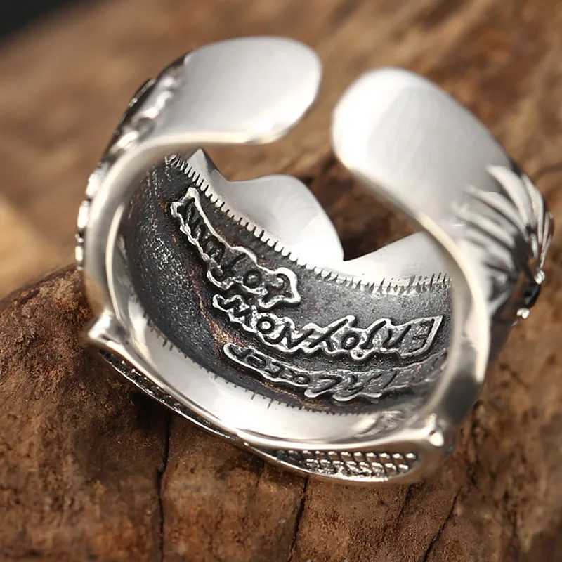 Retro Two Face Joker Ring For Men Silver Color Punk Gothic Adjustable Ring Rock Handmade Hiphop Unisex Jewelry Accessories GiftXJ250219