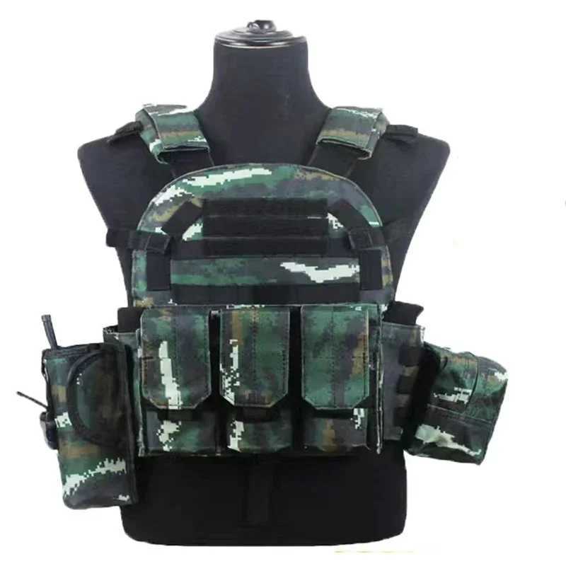 6094 Camouflage Plate Carrier Vest Multi-Functional Tactical Hunting Vest Adjustable Men Combat Equipment for Outdoor CyclingXJ250219