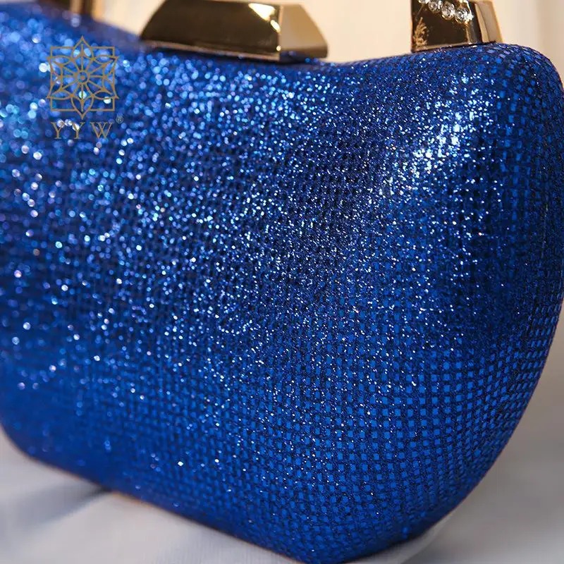 Sequin Royal Blue Evening Bags y Purses Clutch For Women Wedding Party Top Handle Handbag Ladies Sparkly Rhinestone 250218