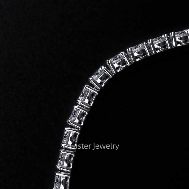 Luster Jewellery VVS D White 3/4/5mm Chain 925 Sterling Silver Moissanite Tennis Bracelet