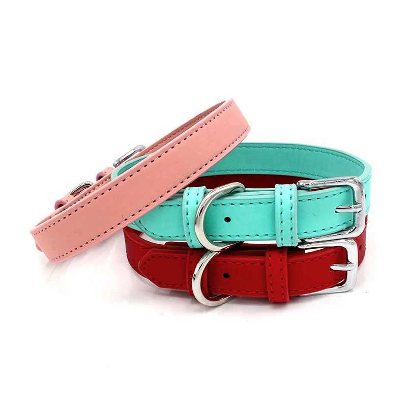 Affordable Comfort Dog Cat PU Leather Collar Adjustable Pet Accessories for Small Dogs Puppy Mascotas Supplies dog collar W250219