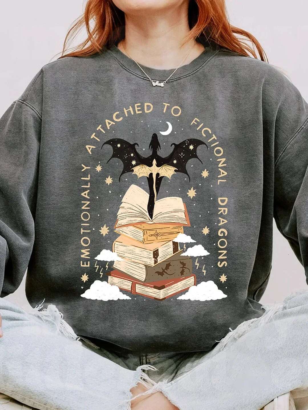 Basgiath War College Fourth Wing Crewneck Long Sleeve Sweatshirt Women Basic Tops Loose Vintage Pullovers Sweatshirts