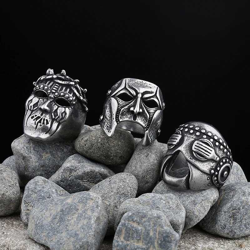 2023 Mens Slipknot Skull Mask Band Ring Gothic 316L Stainless Steel Anel Motorcycle jewelry Party Halloween Gift free shippingXJ250219
