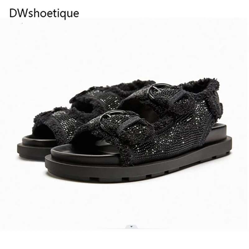 Summer bgbg crystal sandals flat platform outside women shoes