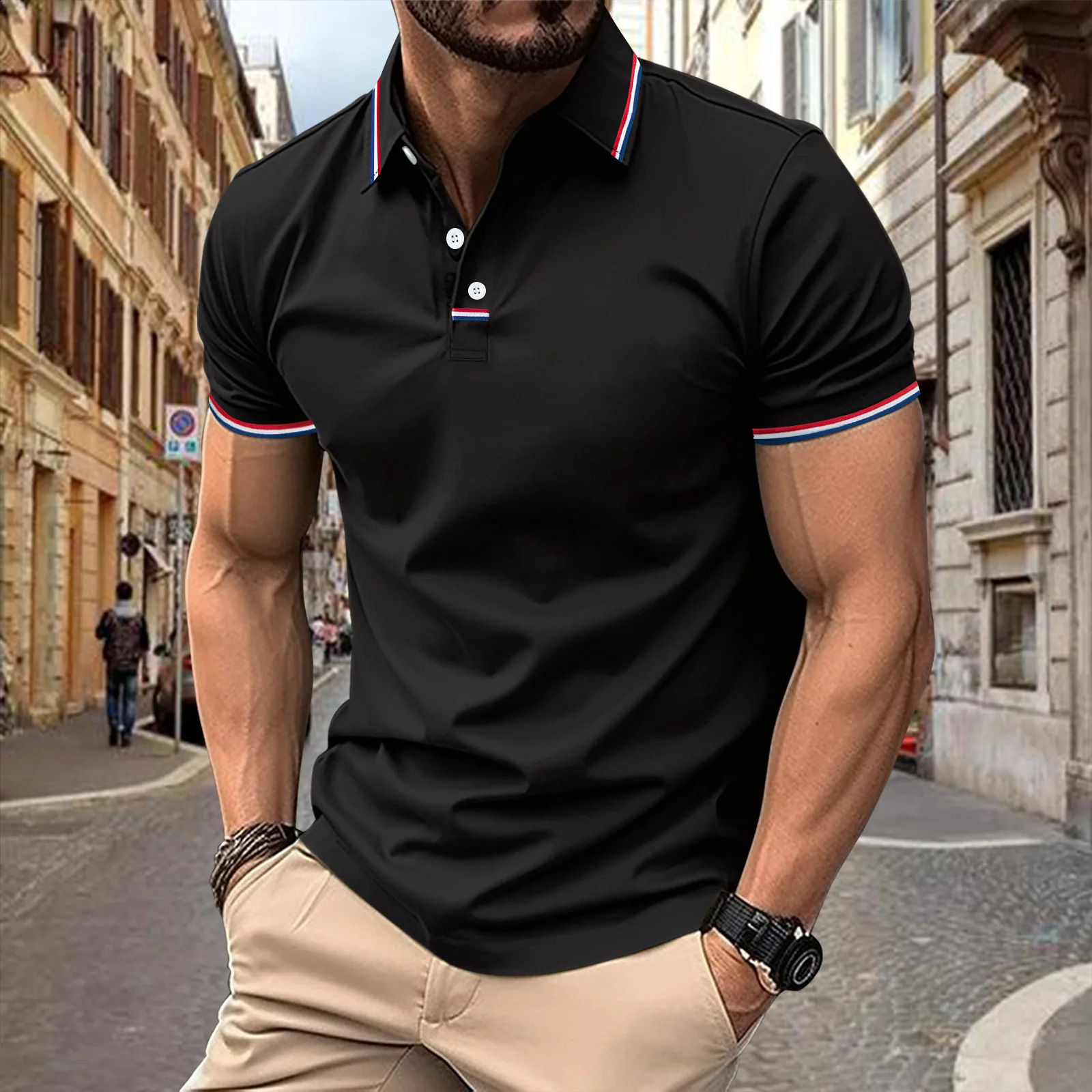 Outdoor Summer -selling Men Comfortable Breathable Quick Drying Shirt T-shirt POLO Travel Business Fashion Sports 250218